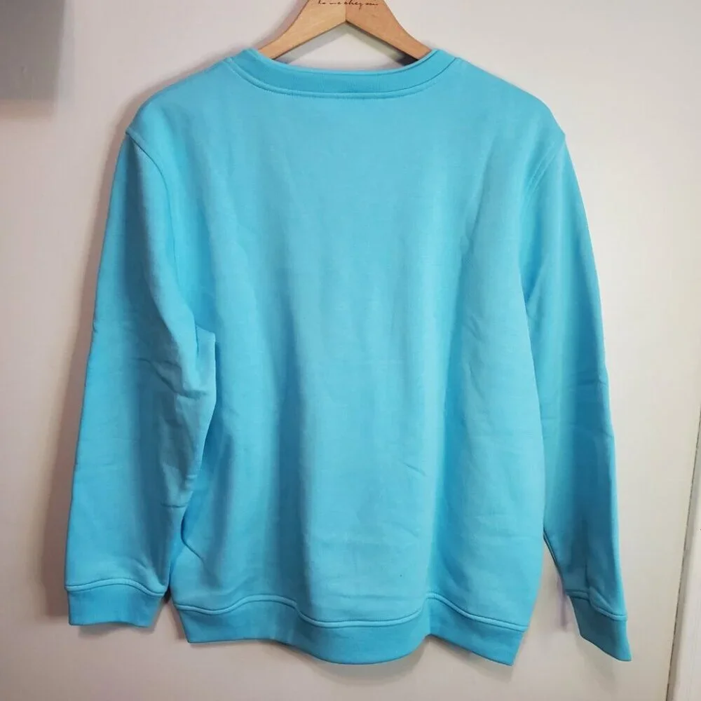 NORTHERN REFLECTIONS Women's Large NWT Floral Sweatshirt Crew Fleece Lined Blue - Picture 7 of 14